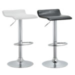 Adjustable Swivel Chrome Bar Stool with Footrest (Set of 2)