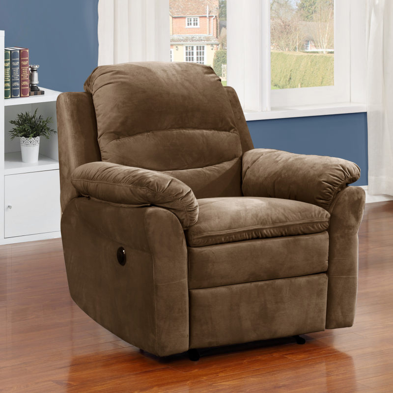 Fabric Upholstered Electric Recliner Power Chair Christies Home Living