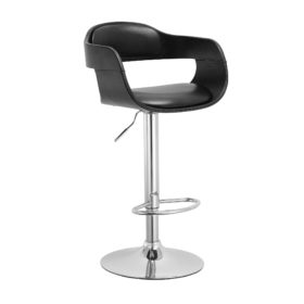 Contemporary Swivel Adjustable Barstool with Padded Seat and Back