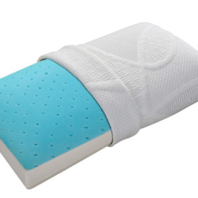 Reversible Hypoallergenic Cool Gel Layer and Latex Foam Queen Pillow with Removable-Washable Cover