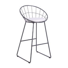 Nordic Bar Stool Bar Chair Wrought Iron Stool Modern Minimalist Barstool, Set of 2