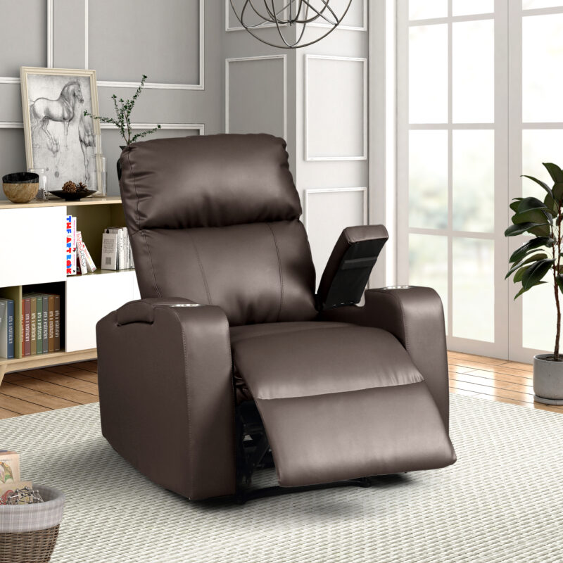 Modern Upholstered Faux Leather with Electric Power Recliner Chair