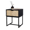 Bali Coastal Modern Console Table with Natural Wood Drawer, Black